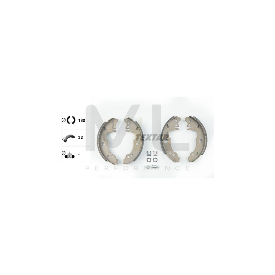 TEXTAR 91029400 Brake Shoe Set without handbrake lever, with accessories