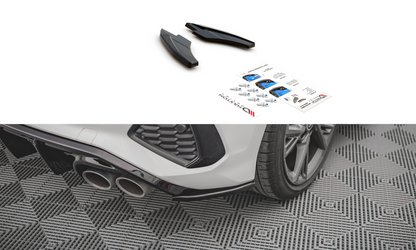 Maxton Design AU-A3-8Y-SLINE-RSD2T Rear Side Splitters V.2 Audi S3 8Y Sportback | ML Performance UK Car Parts