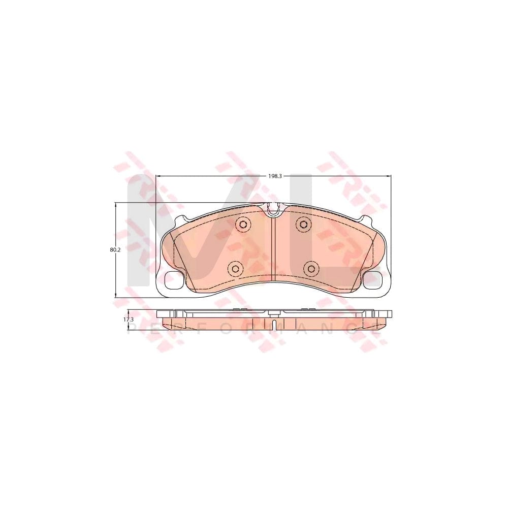 TRW Gdb2089 Brake Pad Set For Porsche 911 Prepared For Wear Indicator