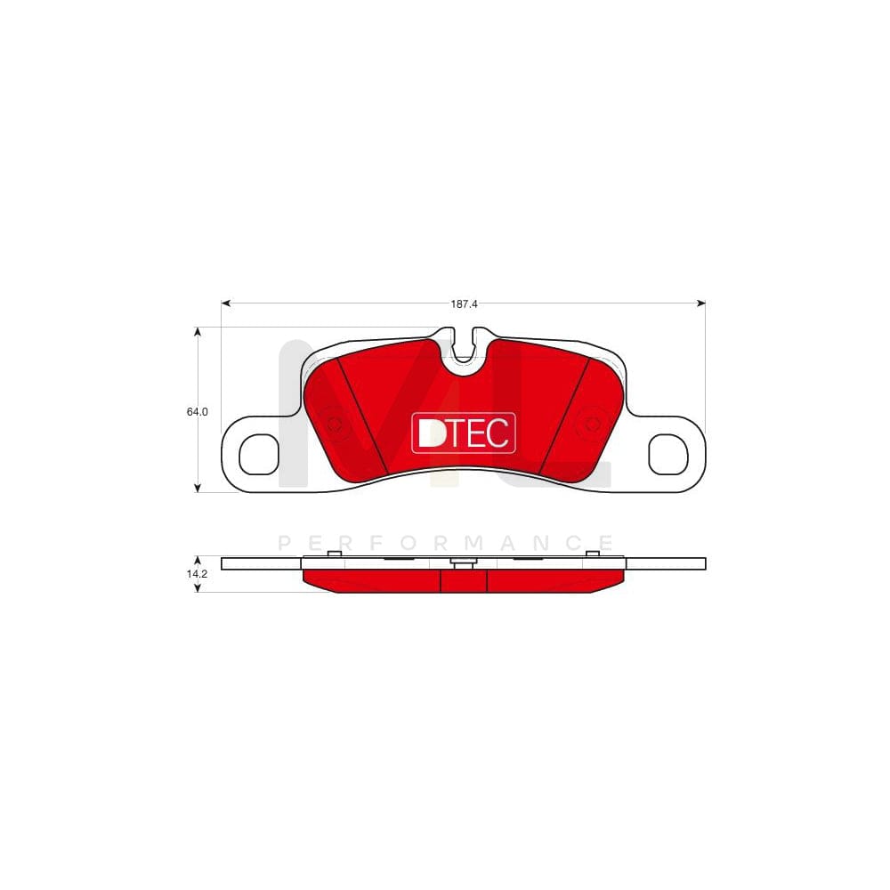 TRW Dtec Cotec Gdb1839Dte Brake Pad Set For Porsche Cayenne (9Pa) Prepared For Wear Indicator