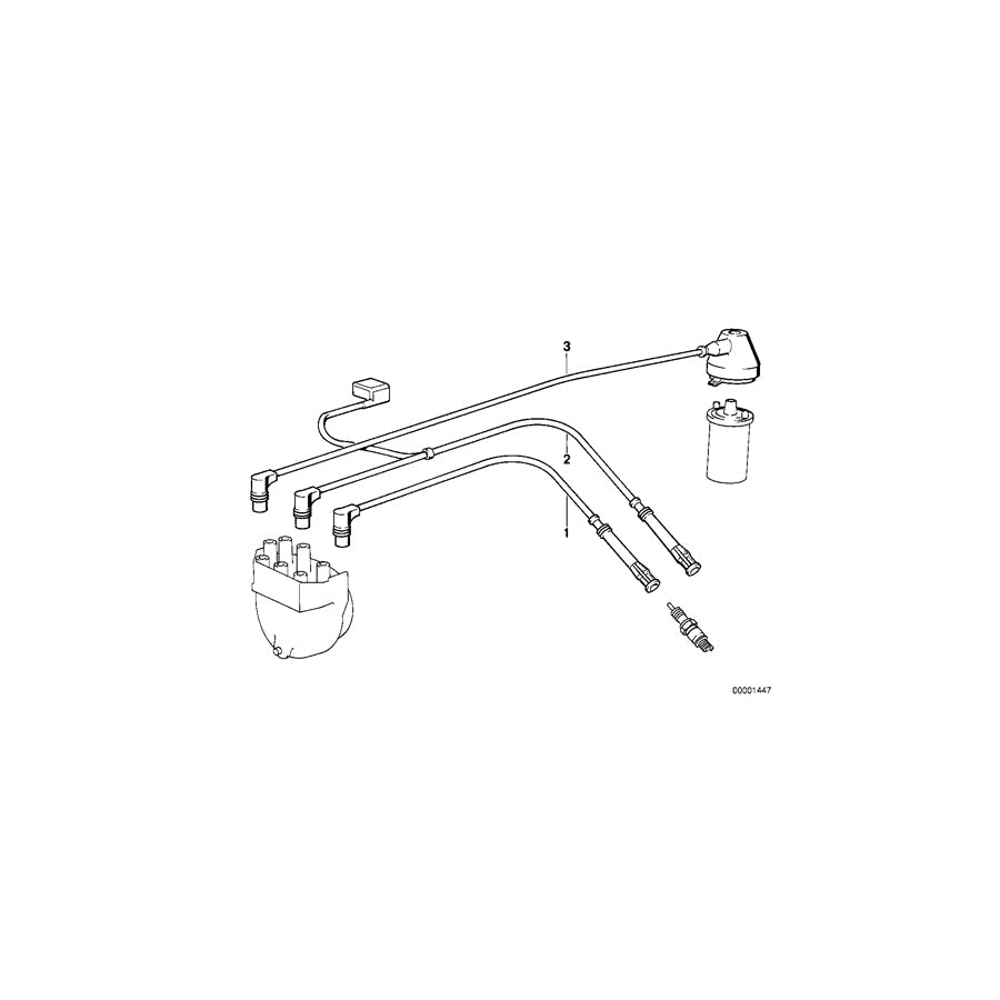Genuine BMW 12121710634 E30 E34 Ignition Wire ZYL.4 (Inc. 320i, 325ix & 325e)