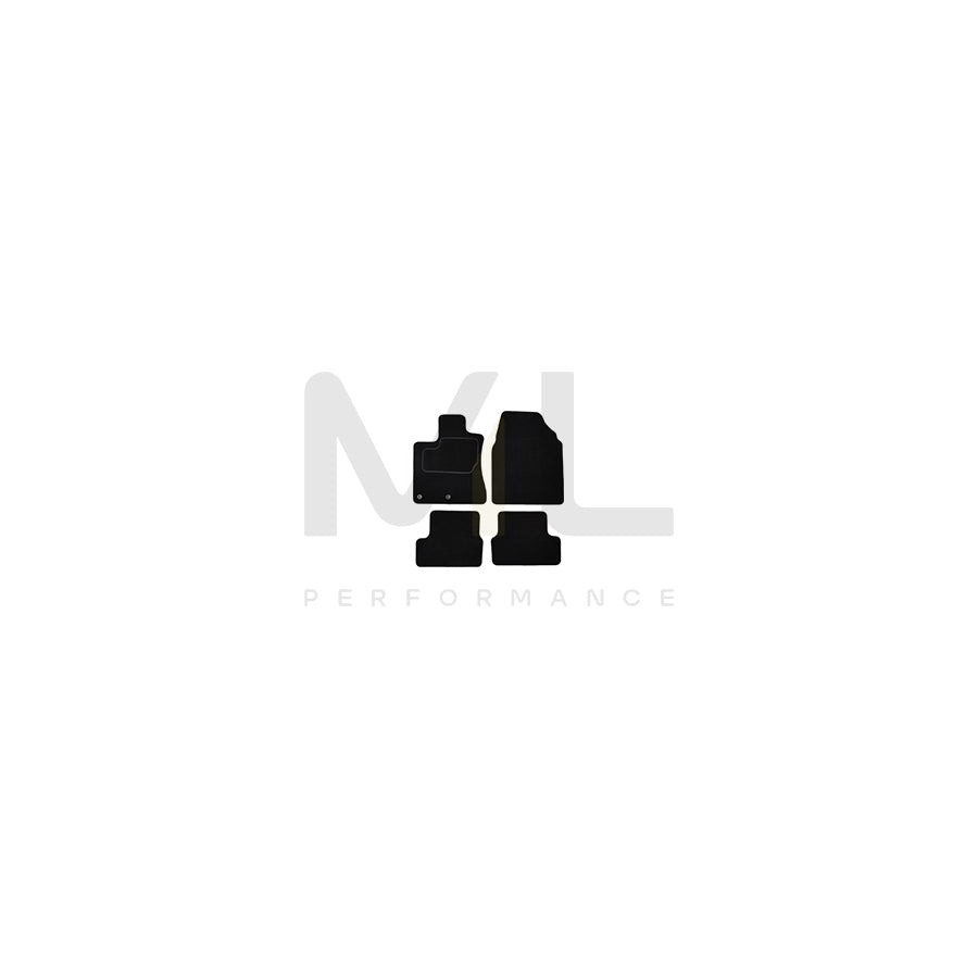 CUSTOPOL Tailored NIS225C Floor mat set for NISSAN Qashqai / Qashqai+2 I (J10, NJ10) Textile, Front and Rear, Quantity: 4, Black