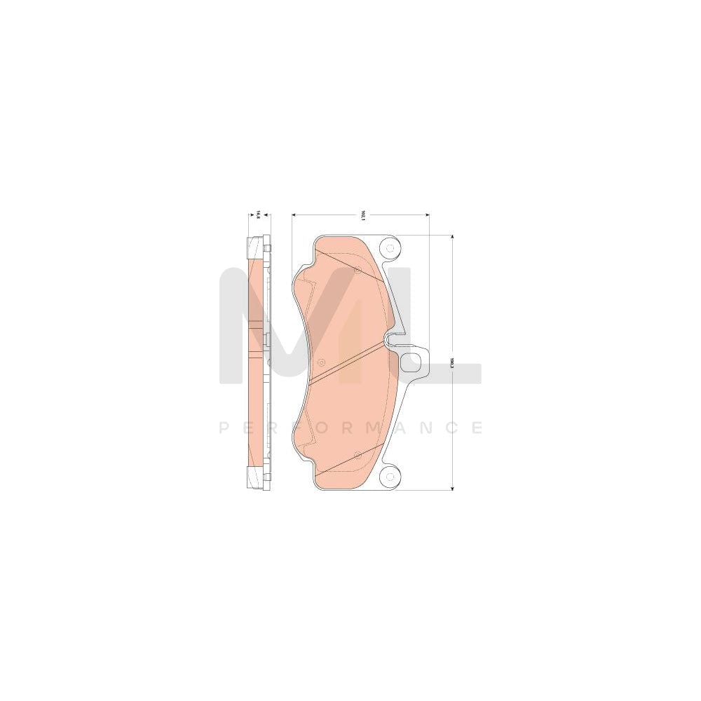TRW Gdb1863 Brake Pad Set For Porsche 911 Prepared For Wear Indicator, With Counterweights