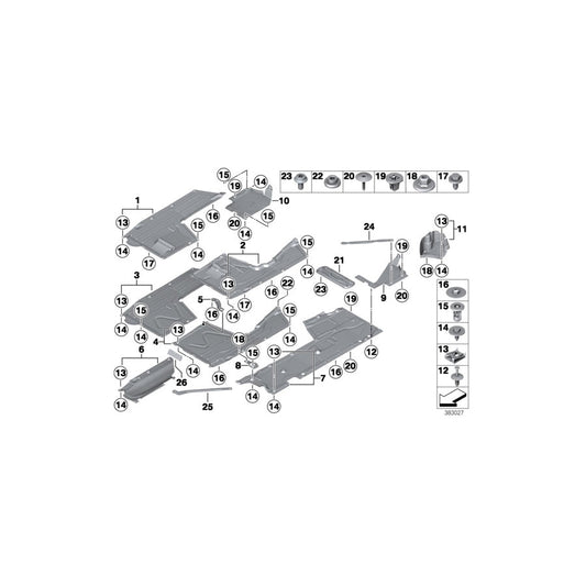 Genuine BMW 51757284933 F31 F22 F36 Underbody Shield, Exhaust System (Inc. M135iX, 118d & 418d)
