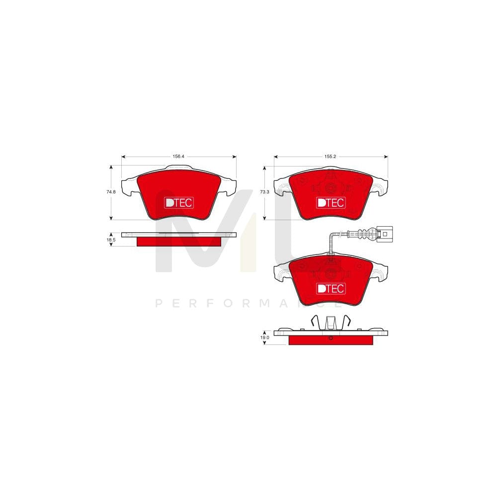 TRW Dtec Cotec Gdb1721Dte Brake Pad Set For Vw Touareg I (7La, 7L6, 7L7) Incl. Wear Warning Contact