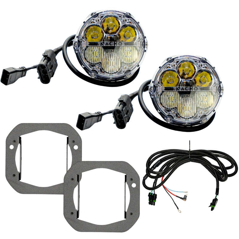 Nacho Offroad Technology Nacho Lighting Jeep JL/JT SAE Combo White Plug N Play Fog Light Kit (1pc Bumper Kit)