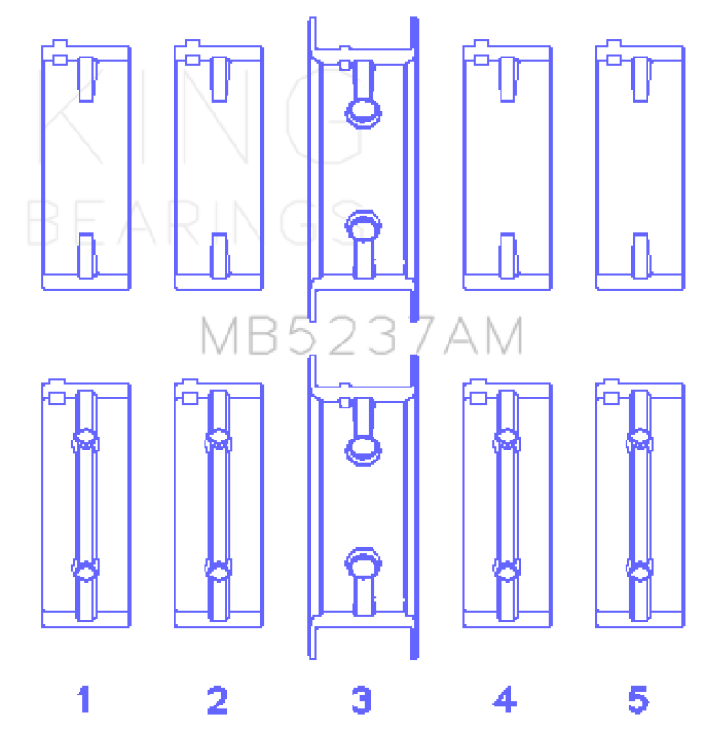 King Engine Bearings Mitsubishi 4G12 (Size +0.75mm) Main Bearing Set