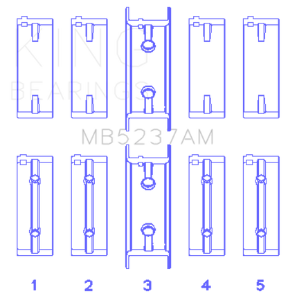 King Engine Bearings Mitsubishi 4G12 (Size +1.0mm) Main Bearing Set