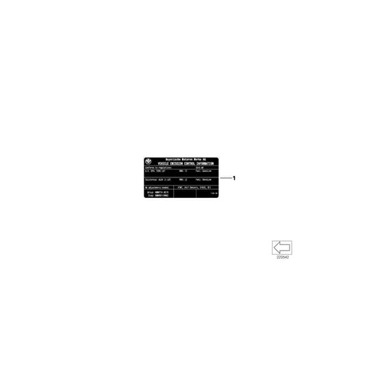 Genuine BMW 71229488247 G01 G02 Label "Exhaust Emission" (Inc. X4 M40iX, X4 30iX & X3 M40iX)