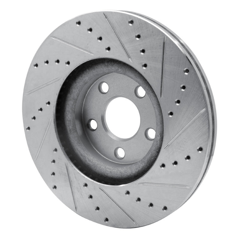 R1 Concepts R1 17-20 Lincoln MKZ Front Left Drilled & Slotted Silver Brake Rotor