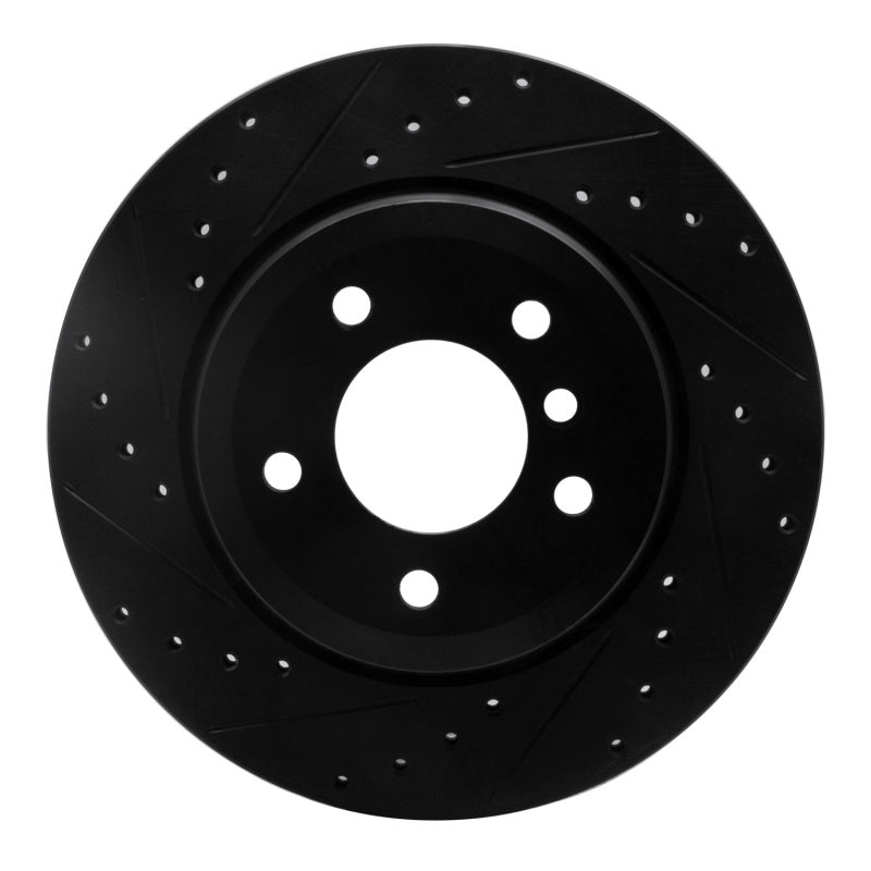 R1 Concepts R1 08-13 BMW 135I Rear Left Drilled & Slotted Black Brake Rotor