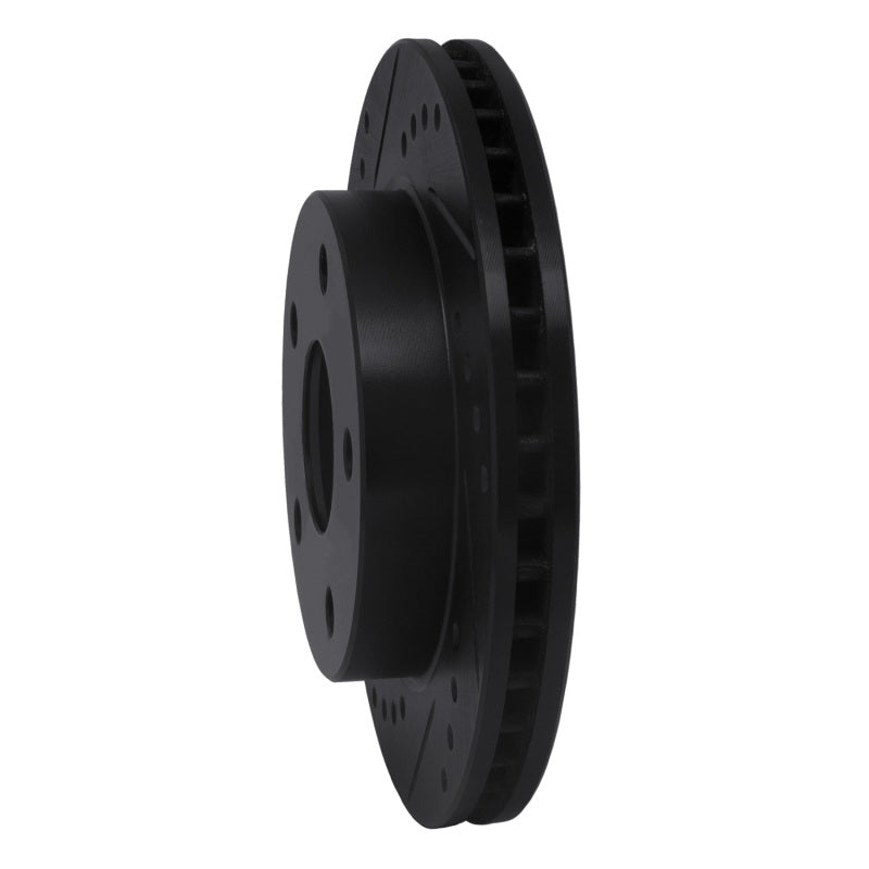 R1 Concepts R1 91-94 Toyota Previa Front Left Drilled & Slotted Black Brake Rotor