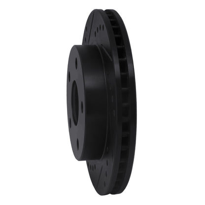 R1 Concepts R1 91-94 Toyota Previa Front Left Drilled & Slotted Black Brake Rotor