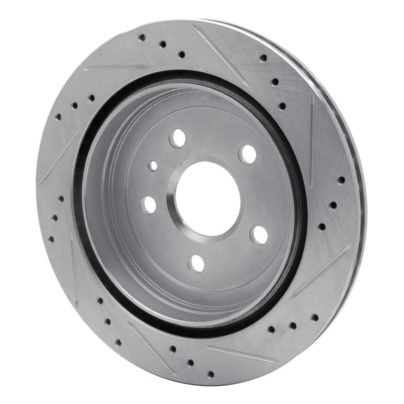 R1 Concepts R1 08-19 Cadillac CTS Rear Left Drilled & Slotted Silver Brake Rotor