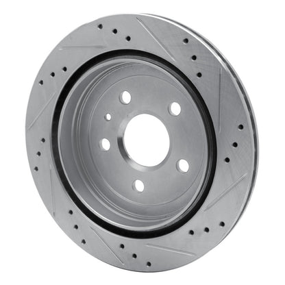 R1 Concepts R1 08-19 Cadillac CTS Rear Left Drilled & Slotted Silver Brake Rotor