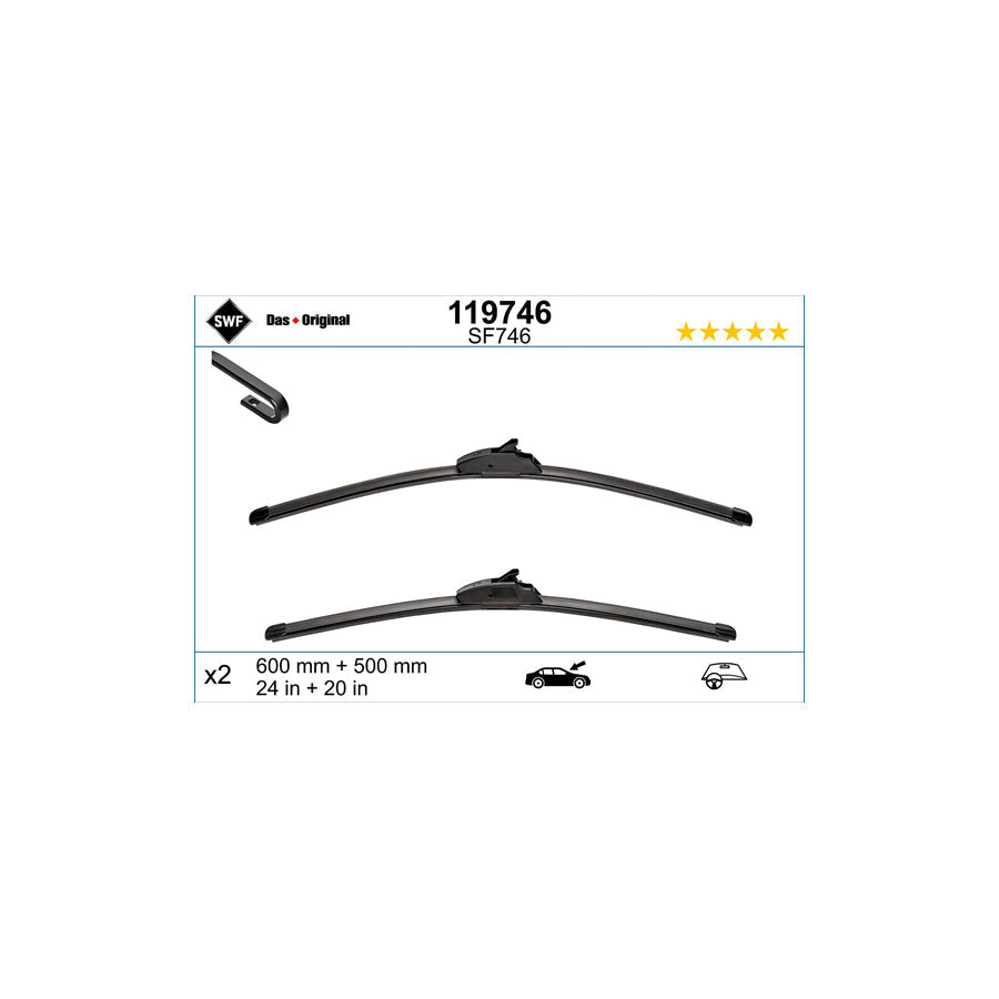 Swf Alternative Visioflex Set, Visioflex 119746 Wiper Blade