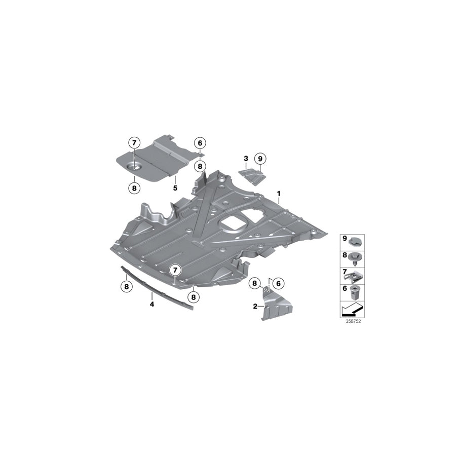 Genuine BMW 51757191073 E89 Engine Encapsulation, Front (Inc. Z4)
