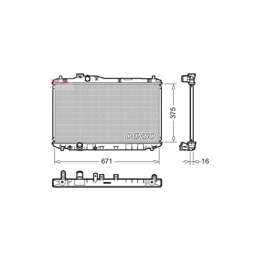 DENSO DRM40037 Engine Radiator for Honda CIVIC
