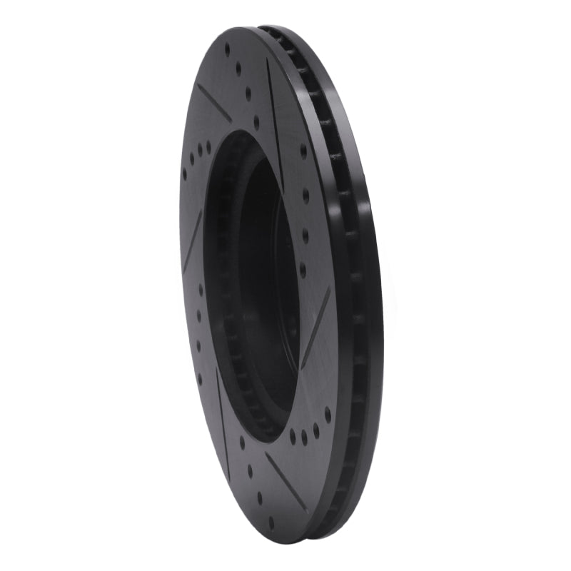 R1 Concepts R1 03-17 Acura ILX Front Left Drilled & Slotted Black Brake Rotor