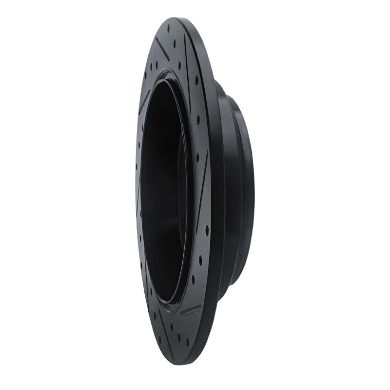 R1 Concepts R1 16-25 Honda Ridgeline Rear Left Drilled & Slotted Black Brake Rotor