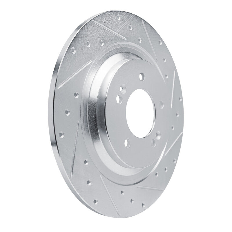 R1 Concepts R1 21-25 Hyundai SONATA Rear Right Drilled & Slotted Silver Brake Rotor