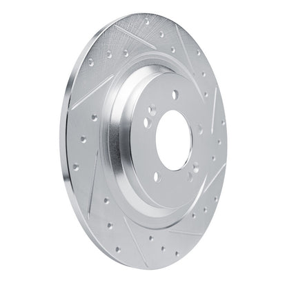 R1 Concepts R1 21-25 Hyundai SONATA Rear Right Drilled & Slotted Silver Brake Rotor