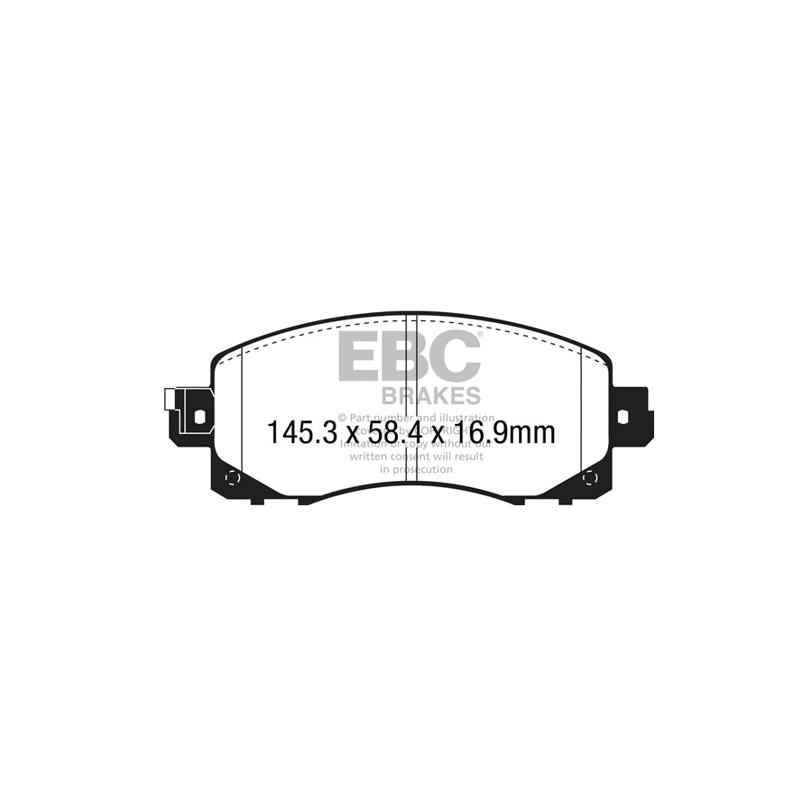 EBC DP42330R Subaru Yellowstuff Front Brake Pads (Inc. Forester, Impreza, XV) 2 | ML Performance UK Car Parts
