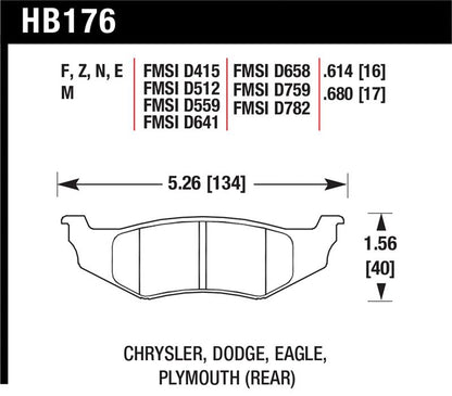Hawk Performance Hawk SRT4 HP+ Street Rear Brake Pads