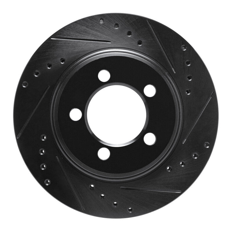 R1 Concepts R1 67-67 Ford Galaxie Front Right Drilled & Slotted Black Brake Rotor