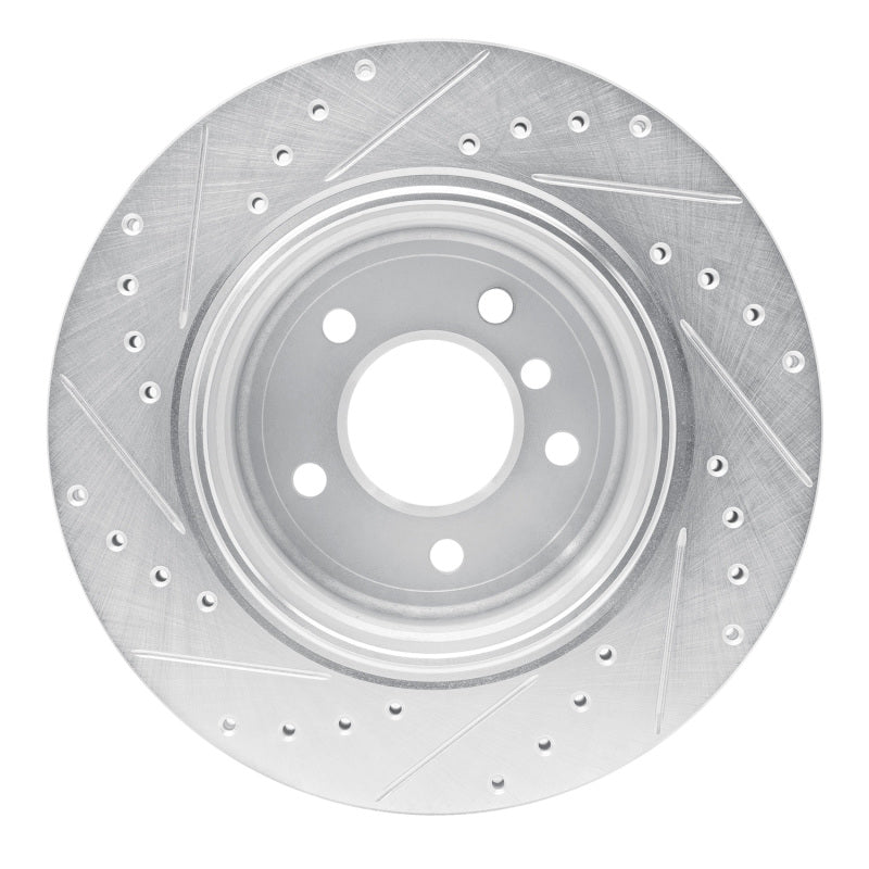 R1 Concepts R1 06-10 BMW 535XI Rear Right Drilled & Slotted Silver Brake Rotor