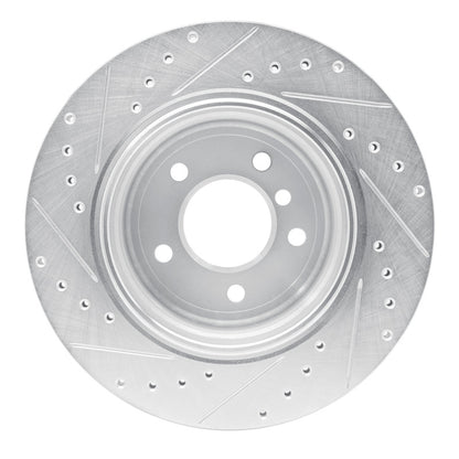 R1 Concepts R1 06-10 BMW 535XI Rear Right Drilled & Slotted Silver Brake Rotor