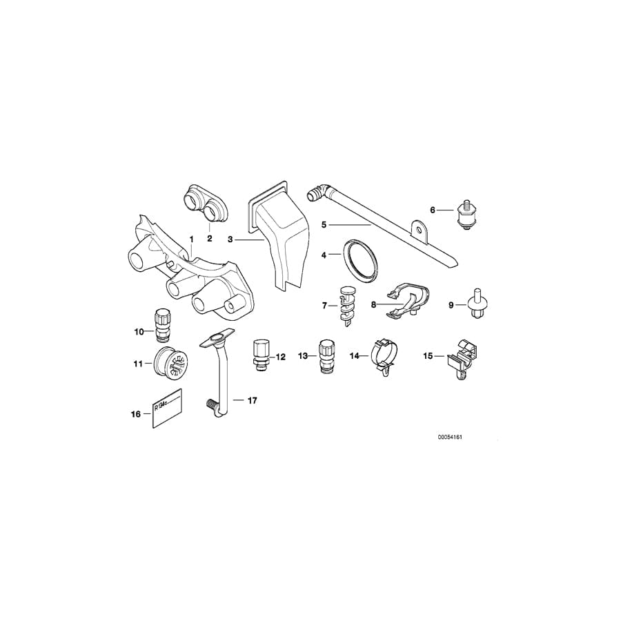 Genuine BMW 64118367964 E39 Water Drain, Right (Inc. 530i, M5 & 530d)