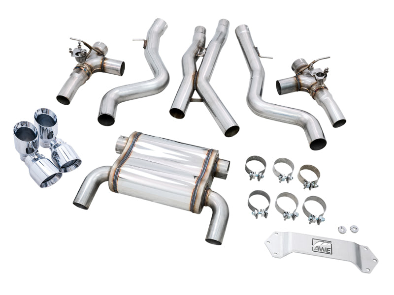 AWE Tuning BMW F8X M3/M4 SwitchPath Cat-Back Exhaust - Chrome Silver Tips