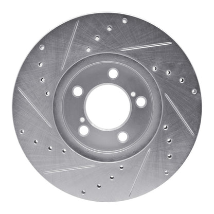 R1 Concepts R1 93-07 Ford Taurus SHO Front Right Drilled & Slotted Silver Brake Rotor