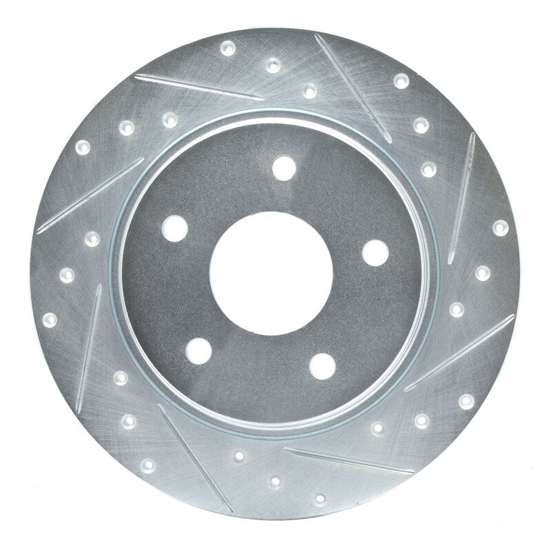 R1 Concepts R1 08-16 Chrysler Town & Country Rear Right Drilled & Slotted Silver Brake Rotor