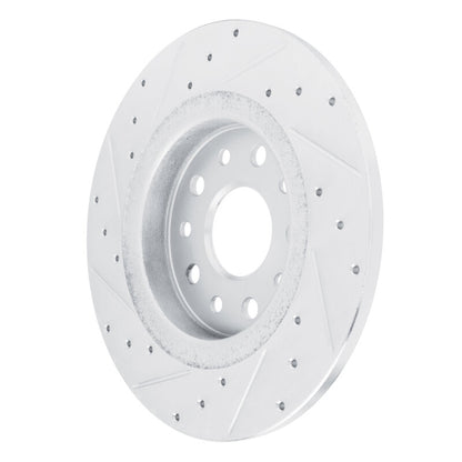 R1 Concepts R1 22-25 Jeep Grand Cherokee Rear Right Drilled & Slotted Silver Brake Rotor
