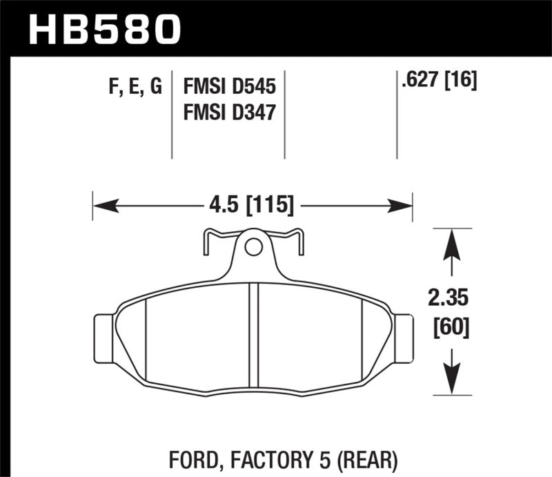 Hawk Performance Hawk 86-92 Ford Taurus SHO / 89-92 Ford Thunderbird Super Coupe Blue 9012 Race Rear Brake Pads