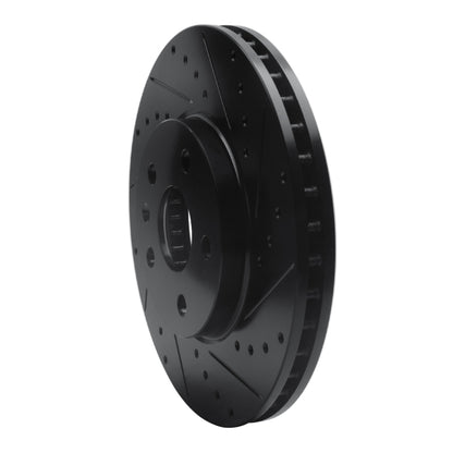 R1 Concepts R1 2008-2014 Cadillac CTS Front Right Drilled & Slotted Black Brake Rotor