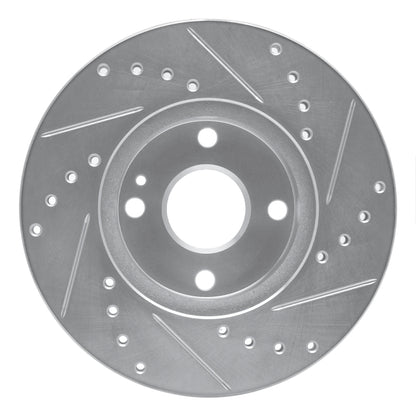 R1 Concepts R1 94-02 Mazda Miata Front Left Drilled & Slotted Silver Brake Rotor