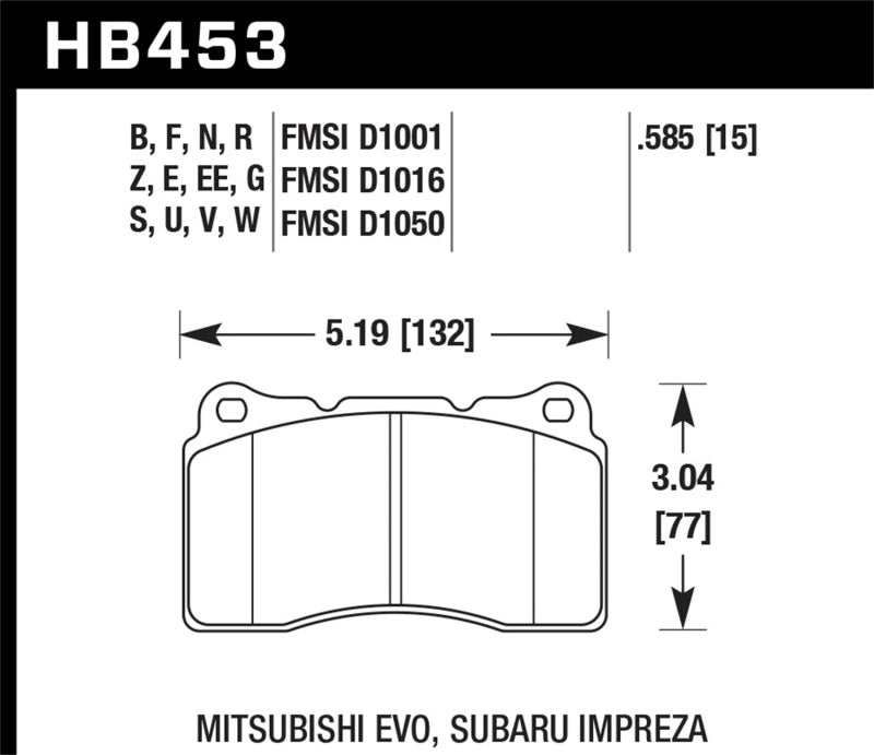Hawk Performance Hawk 03-06 Evo / 04-09 STi / 09-10 Genesis Coupe (Track Only) / 2010 Camaro SS DTC-60 Race Front Bra