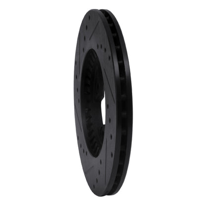R1 Concepts R1 79-83 Nissan 280ZX Front Right Drilled & Slotted Black Brake Rotor