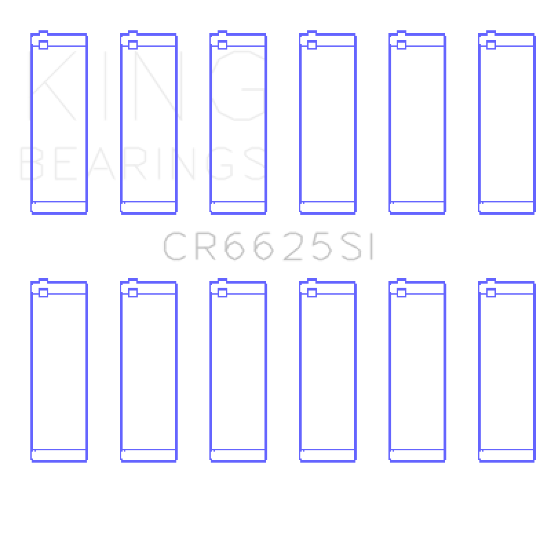King Engine Bearings Chevrolet 262 (Size .026) Connecting Rod Bearings (Set of 6)