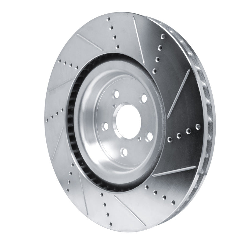 R1 Concepts R1 15-22 Lexus RC F Left Front Drilled & Slotted Silver Brake Rotor