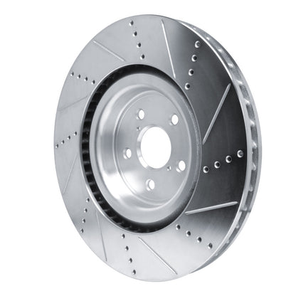 R1 Concepts R1 15-22 Lexus RC F Left Front Drilled & Slotted Silver Brake Rotor