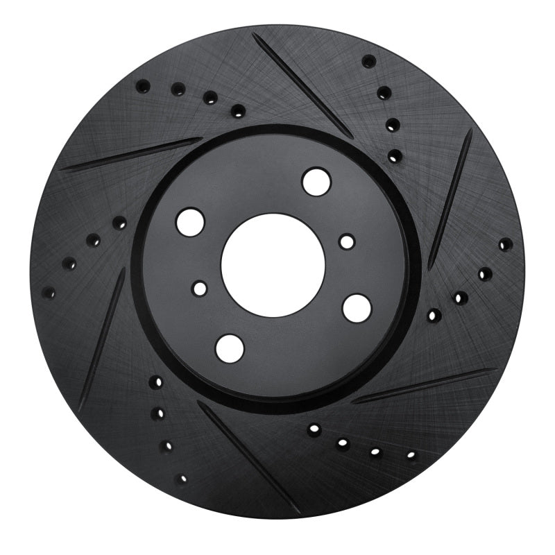 R1 Concepts R1 12-18 Toyota Yaris (USA/Canada) Front Right Drilled & Slotted Black Brake Rotor