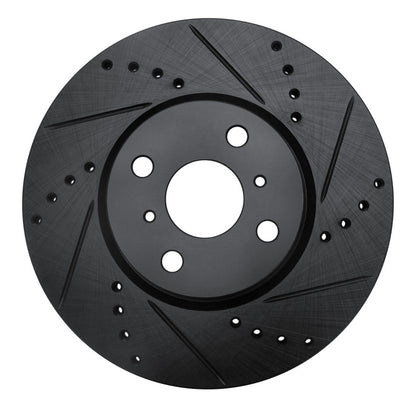 R1 Concepts R1 12-18 Toyota Yaris (USA/Canada) Front Right Drilled & Slotted Black Brake Rotor