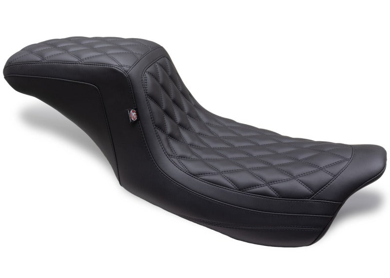 Mustang Motorcycle Mustang 08-24 HD FL Touring Double Diamond Squareback 1PC Seat - Black