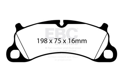 EBC 12-15 Porsche 911 (991) (Cast Iron Rotor only) 3.8 Carrera S Redstuff Front Brake Pads