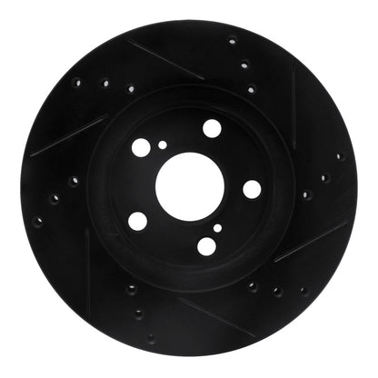 R1 Concepts R1 10-17 Lexus CT200H Front Left Drilled & Slotted Black Brake Rotor