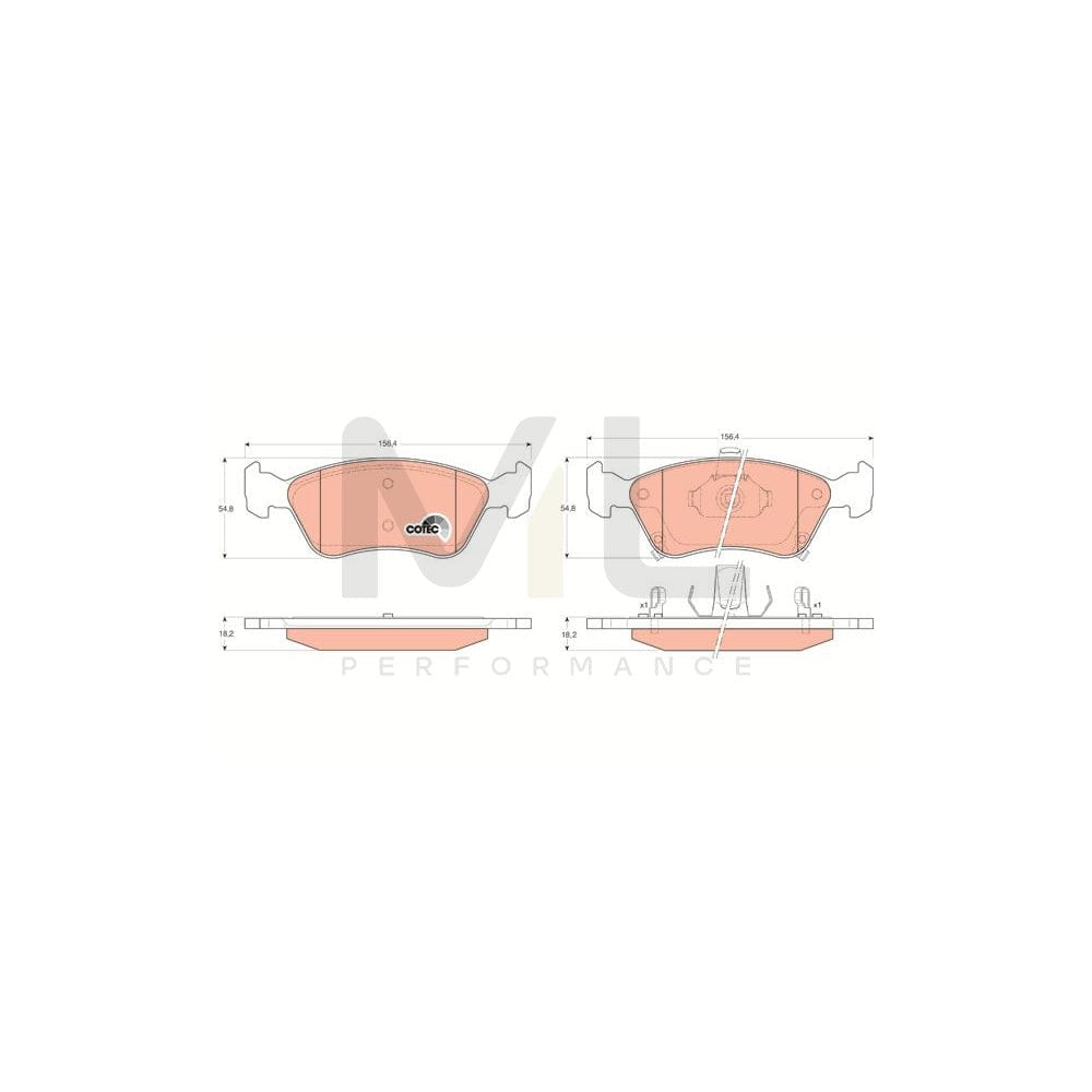 TRW Cotec Gdb3163 Brake Pad Set For Toyota Avensis With Acoustic Wear Warning